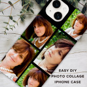 Custom 5 fotocollage Sjabloon zwart Case-Mate iPhone Case
