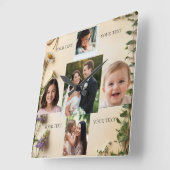 Custom 5 Photo Collage Birthday Gift Vierkante Klok (Hoek)