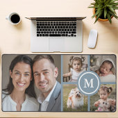 Custom 5 Photo Collage Dusty Blue Family Bureaumat