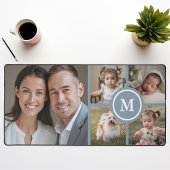 Custom 5 Photo Collage Dusty Blue Family Bureaumat