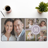 Custom 5 Photo Collage Dusty Paarse Familie Bureaumat