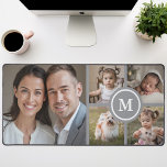 Custom 5 Photo Collage Grijs Familie Bureaumat<br><div class="desc">Personaliseer uw werkruimte met deze elegante bureaumat met een aanpasbaar collage-ontwerp met 5 foto's en grijze accenten. Perfect voor het presenteren van familieherinneringen,  huisdieren of favoriete momenten,  deze bureaumat combineert functionaliteit met sentimentele waarde,  waardoor het ideaal is voor thuiskantoren of geschenken.</div>