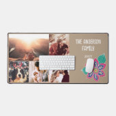 Custom 5 Photo Collage Kleurrijke Boheemse Bloem Bureaumat (Keyboard & Muis)
