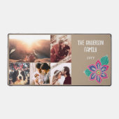 Custom 5 Photo Collage Kleurrijke Boheemse Bloem Bureaumat (Voorkant)