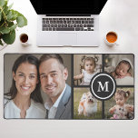 Custom 5 Photo Collage Zwart Familie Bureaumat<br><div class="desc">Personaliseer uw werkruimte met deze elegante bureaumat met een aanpasbaar collage-ontwerp met 5 foto's en zwarte accenten. Perfect voor het presenteren van familieherinneringen,  huisdieren of favoriete momenten,  deze bureaumat combineert functionaliteit met sentimentele waarde,  waardoor het ideaal is voor thuiskantoren of geschenken.</div>