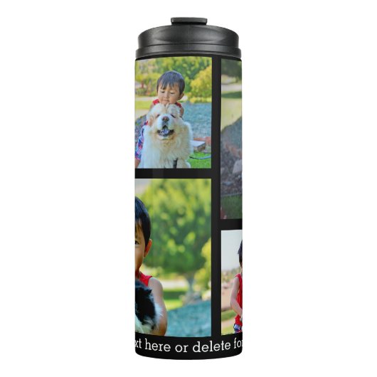 Custom 5 Photo Keepslag Collage Thermosbeker (Voorkant)