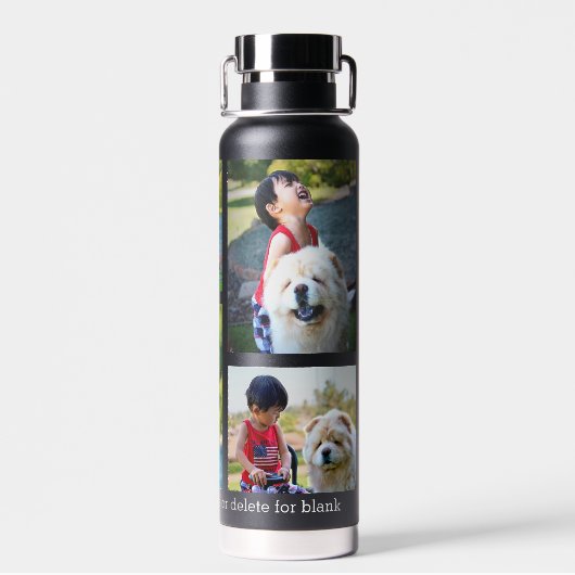 Custom 5 Photo Keepslag Collage Waterfles (Achterkant)