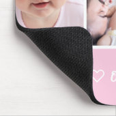 Custom 5 Photo New Baby Girl Pink Muismat (Hoek)