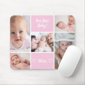 Custom 5 Photo New Baby Girl Pink Muismat (Met muis)