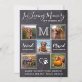 Custom 5 Photos Pet Memorial Celebration of Life Kaart (Voorkant)