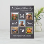 Custom 5 Photos Pet Memorial Celebration of Life Kaart (Staand voorkant)