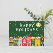 Custom 5Photo Happy Holiday Cute Colorful Card Kaart (Staand voorkant)