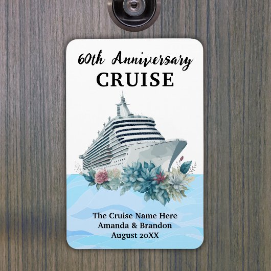 Custom 60th Anniversary Cruise Cabin Door Magneet