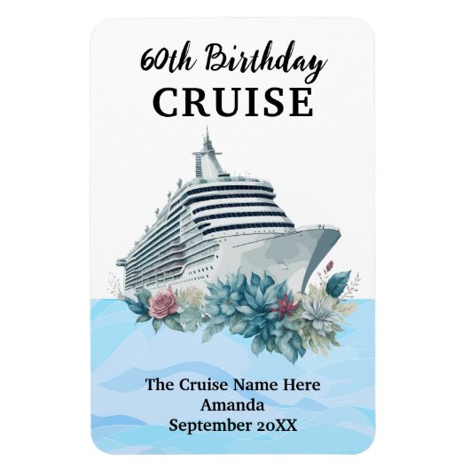 Custom 60th Birthday Cruise Cabin Door Magneet (Verticaal)