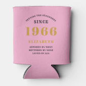 Custom 60th Birthday Pink Gold With Photo Blikjeskoeler (Voorkant)