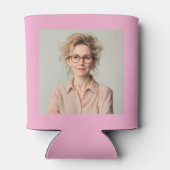 Custom 60th Birthday Pink Gold With Photo Blikjeskoeler (Achterkant)