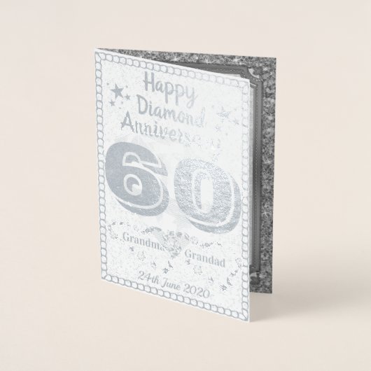 Custom 60th Diamond Jubileum Kaart Grootouders (Voorkant)