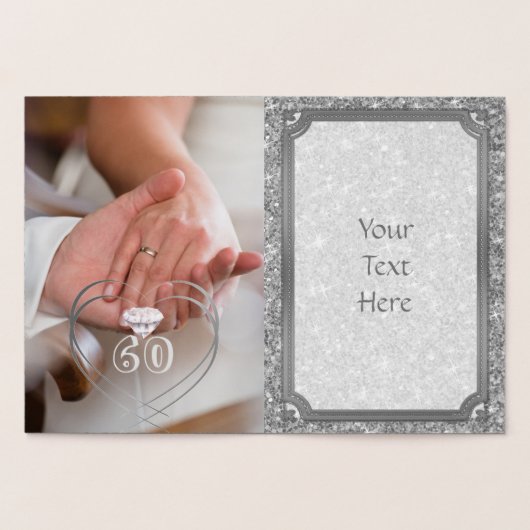 Custom 60th Diamond Jubileum Kaart Grootouders (Binnen)