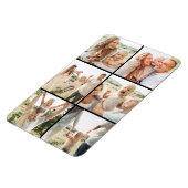 Custom 6 Photo Black Collage Modern Simple  Magneet (Linkerzijde)