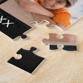 Custom 6 Photo Collage Family Name Minimalist  Legpuzzel (Zijkant)