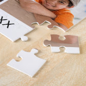 Custom 6 Photo Collage Family Name Simple White Legpuzzel (Zijkant)