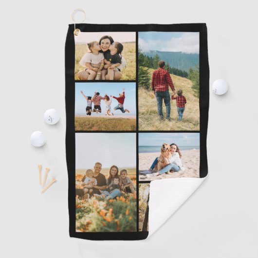 Custom 6 Photo Collage Golfhanddoek (Insitu)