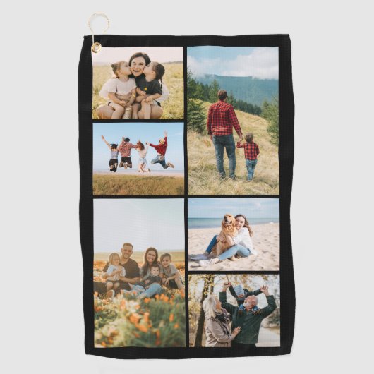 Custom 6 Photo Collage Golfhanddoek (Voorkant)