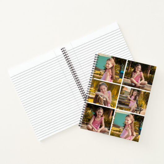 Custom 6 Photo Collage Spiral Notitieboek (Binnen)