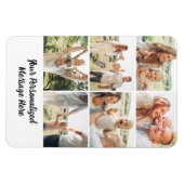 Custom 6 Photo Collage Text Message Modern Simple  Magneet (Horizontaal)