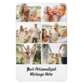 Custom 6 Photo Collage Text Message Modern Simple  Magneet (Verticaal)