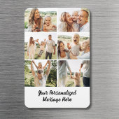 Custom 6 Photo Collage Text Message Modern Simple  Magneet