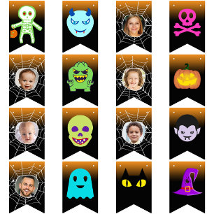 Custom 6 Photo Halloween Party Happy Halloween leu Vlaggetjes
