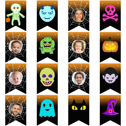 Custom 6 Photo Halloween Party Happy Halloween leu Vlaggetjes