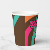 Custom 70's Retro Disco Verjaardag Boogie Groovy Papieren Bekers (Rechts)