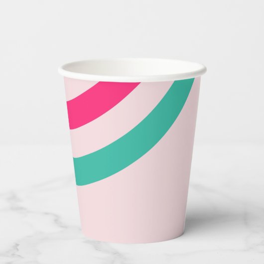 Custom 70's Retro Disco Verjaardag Boogie Groovy Papieren Bekers (Achterkant)