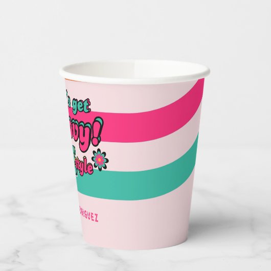 Custom 70's Retro Disco Verjaardag Boogie Groovy Papieren Bekers (Links)