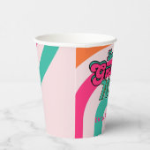 Custom 70's Retro Disco Verjaardag Boogie Groovy Papieren Bekers (Rechts)