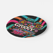 Custom 70's Retro Disco Verjaardag Boogie Groovy Papieren Bordje (Gekanteld)