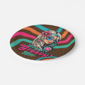 Custom 70's Retro Disco Verjaardag Boogie Groovy Papieren Bordje (Gekanteld)