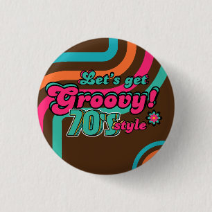Custom 70's Retro Disco Verjaardag Boogie Groovy Ronde Button 3,2 Cm