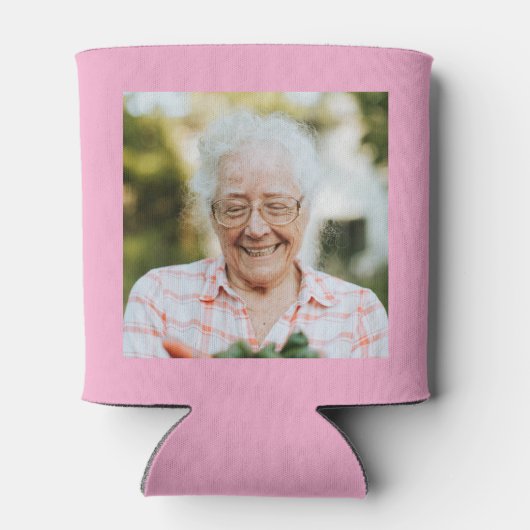 Custom 70th Birthday Pink Gold With Photo Blikjeskoeler (Achterkant)