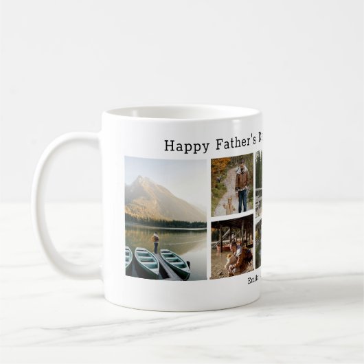Custom 7 foto We Love You Daddy gepersonaliseerde Koffiemok (Links)