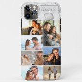 Custom 7 Fotocollage op grijs marmer Case-Mate iPhone Case (Achterkant)