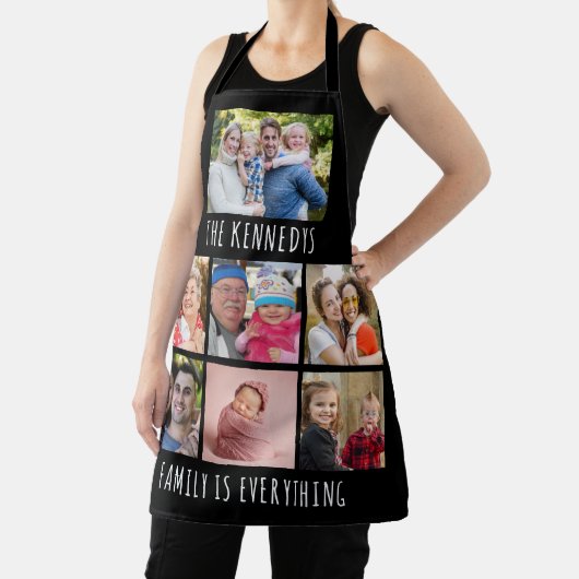 Custom 7 Photo Collage Family Name Quote Black Schort (Insitu)