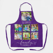 Custom 7 Photo Collage Family Name Quote Purple  Schort (Voorkant)