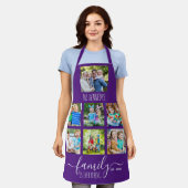 Custom 7 Photo Collage Family Name Quote Purple  Schort (Gedragen)