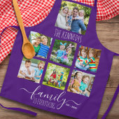 Custom 7 Photo Collage Family Name Quote Purple  Schort