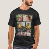 Custom 7 Photo Collage We Love You Daddy Black T-shirt (Voorkant)