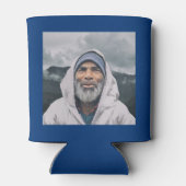 Custom 80th Birthday Blue Gold With Photo Blikjeskoeler (Achterkant)