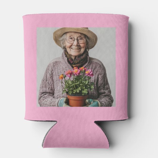 Custom 80th Birthday Pink Gold With Photo Blikjeskoeler (Achterkant)